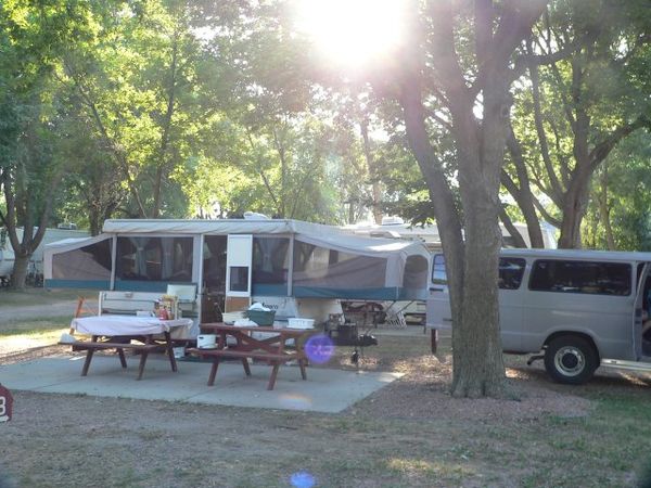 Our "Red Barn" campsite in Tea, SD