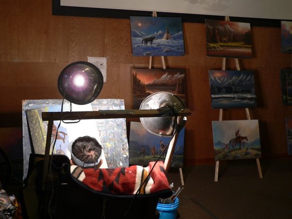 One of the artisans at the Colter Bay Visitor's Center