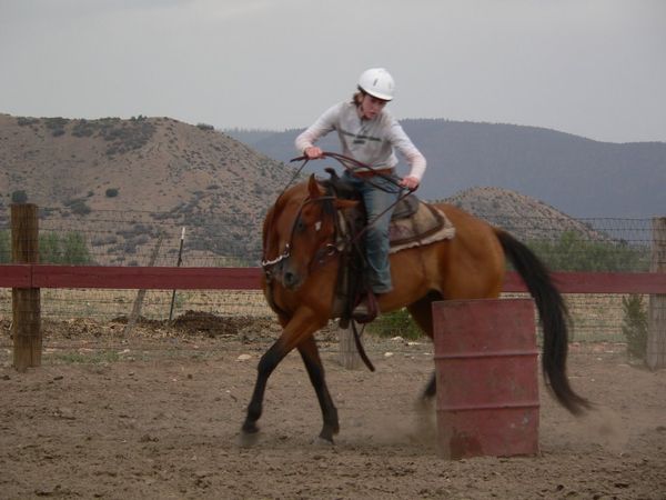 Mary in the barrel races