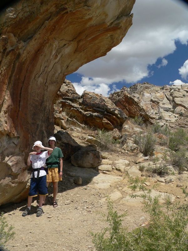 Where the petroglyphs were seen while hiking back to the van